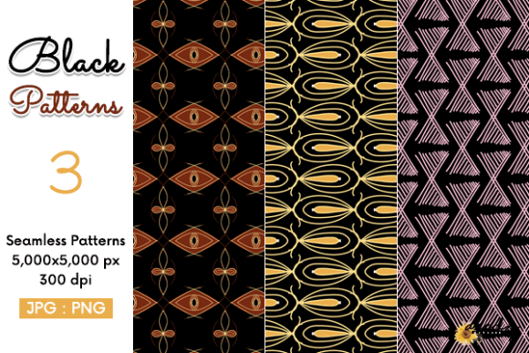Black Patterns Set for Creative Projects