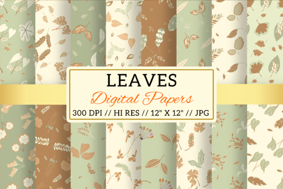 Boho Leaves Digital Papers Leaf Patterns: A Creative Resource for Modern Designers and Creators