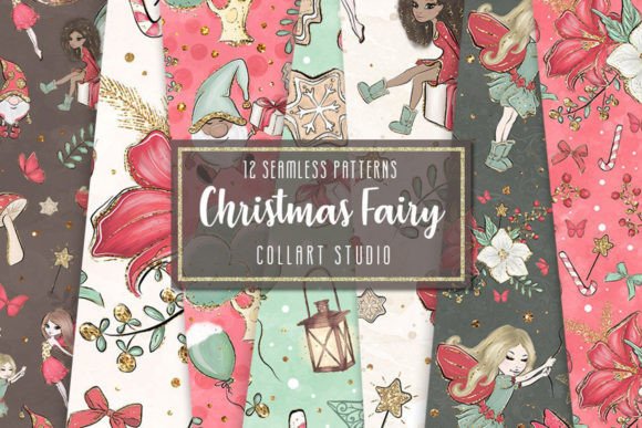 Christmas Seamless Patterns, Fairy