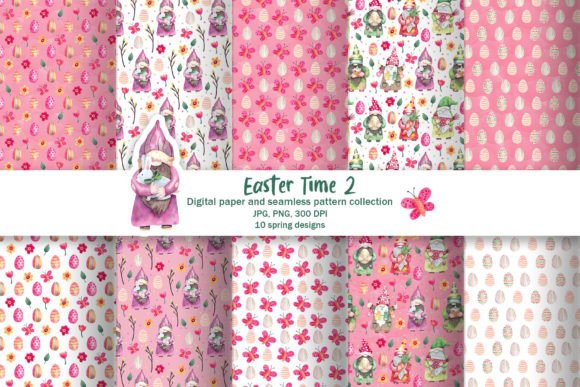 Easter Time Digital Paper and Patterns 2