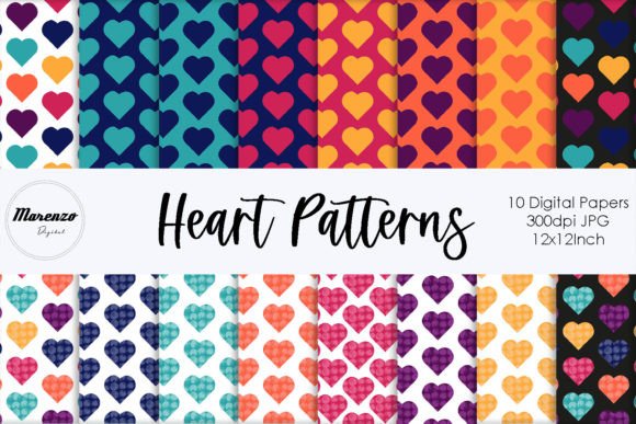 Heart Patterns - 16 Digital Papers