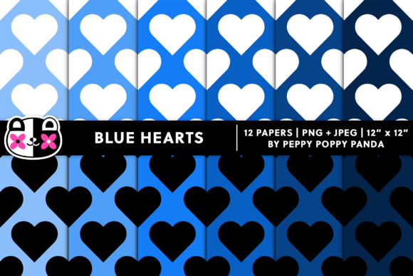 Large Blue Heart Digital Paper Patterns: A Versatile Tool for Creative and Commercial Projects