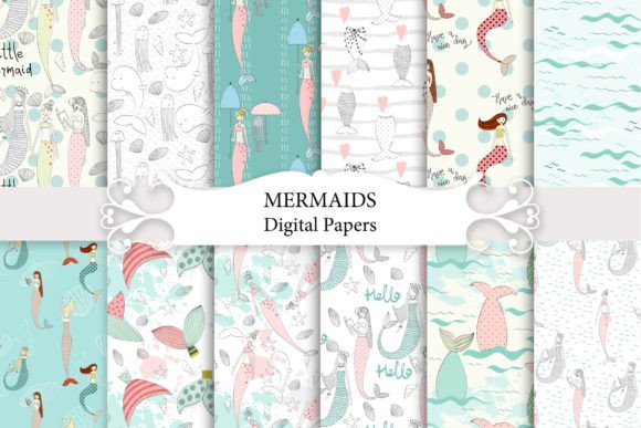 Mermaid Seamless Patterns