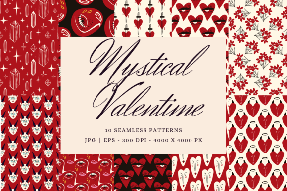 Mystical Valentine Seamless Patterns: Elevate Your Design Projects with Timeless Elegance