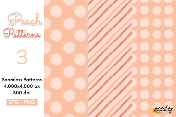 Peach Patterns Set: A Versatile Digital Paper Pack for Creative Projects