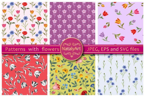 Seamless Flower Patterns for Creative Uses