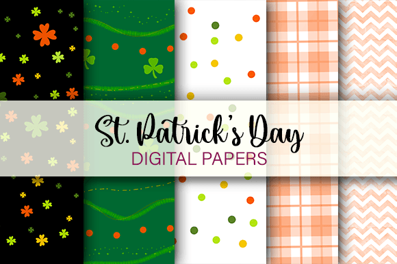 St Patricks Day Digital Paper Patterns