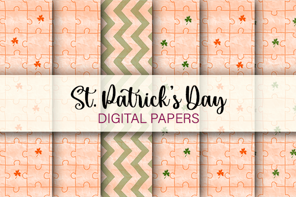 St Patrick’s Day Patterns Digital Papers